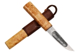 Якутский нож «Алдан», ПН3, сталь ШХ15, кап берёзы. Пётр Николашин.