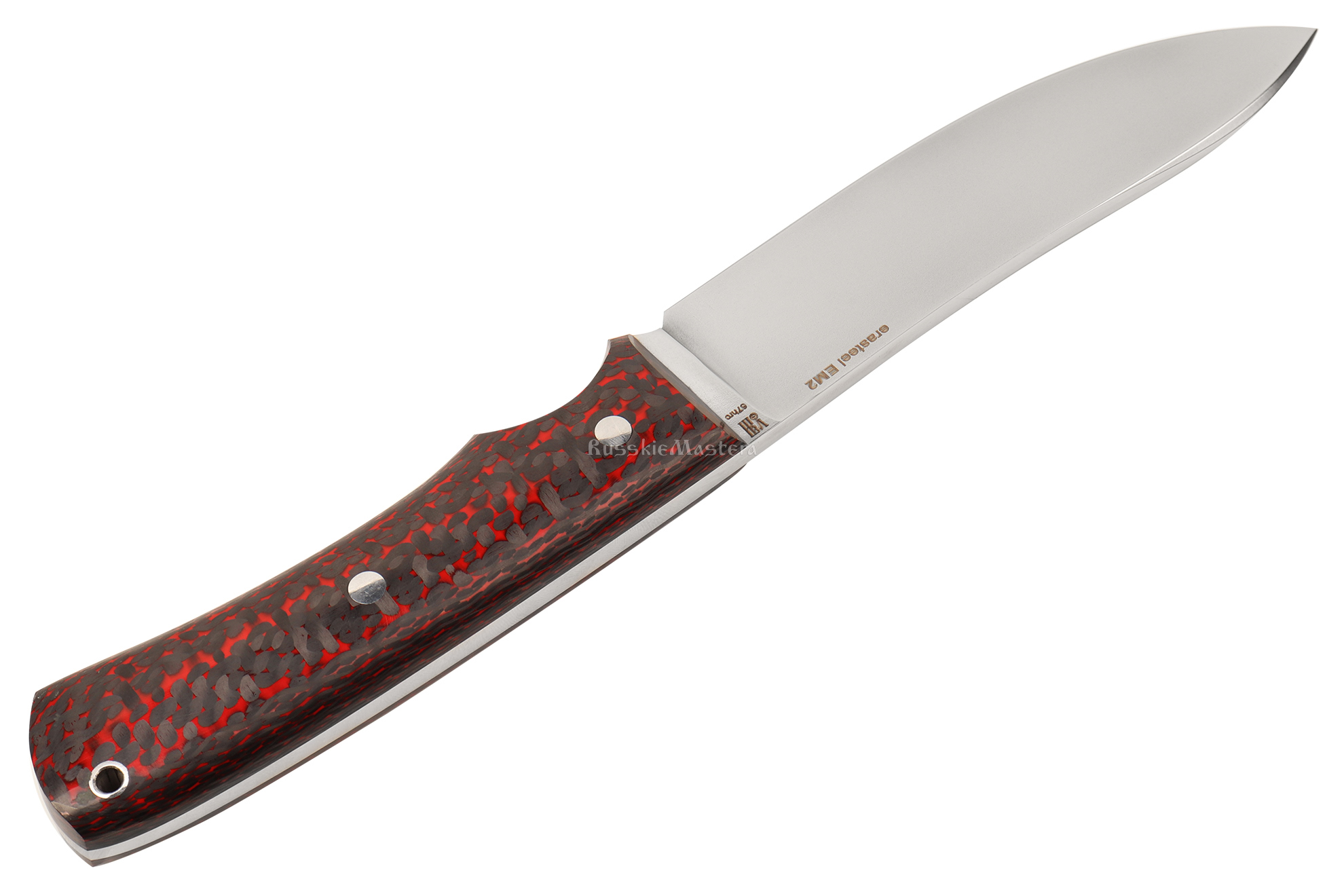 Нож «Фетр» разделочный шкуросъёмный, сталь EM2, Карбон. Мастерская Дениса Ульданова.