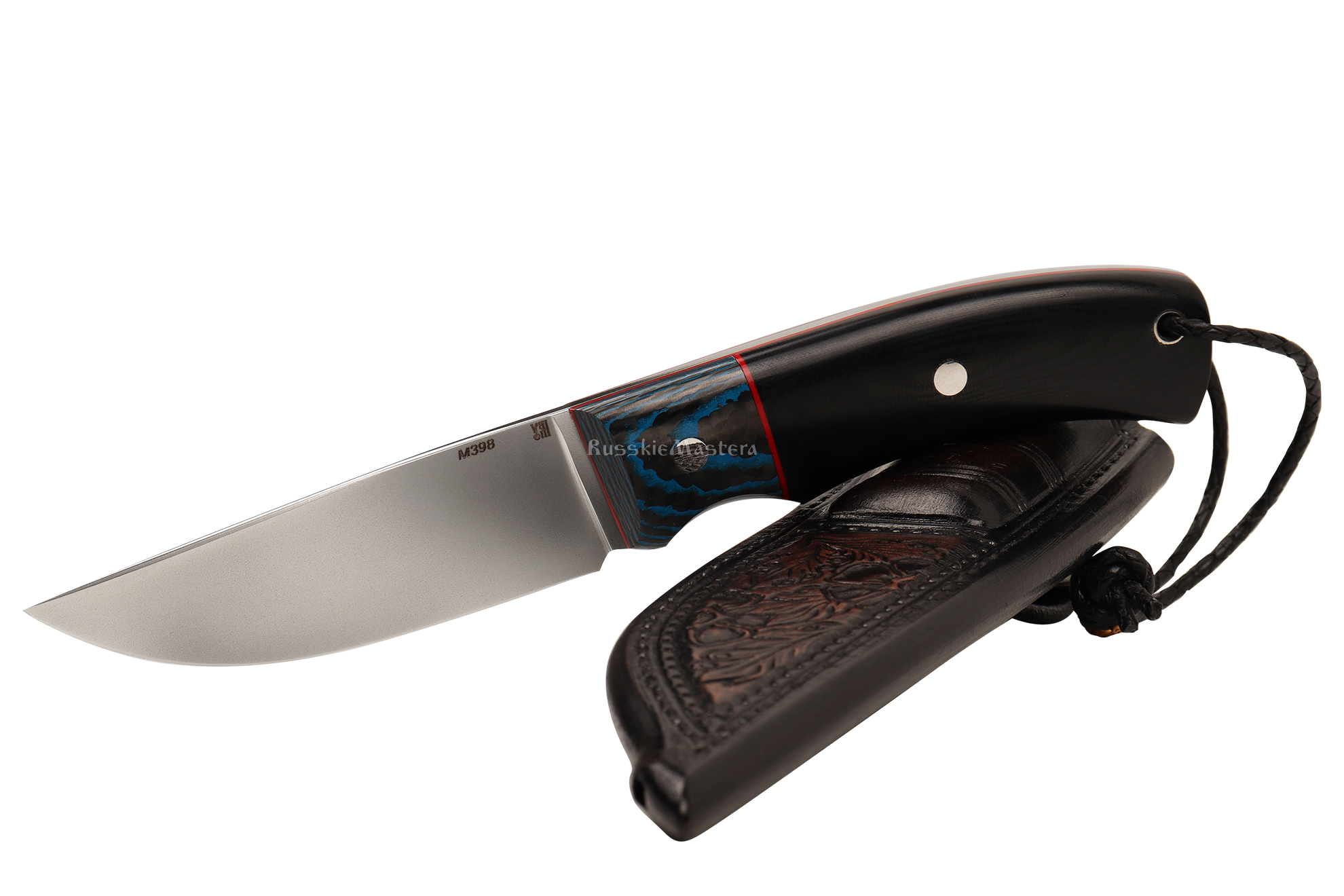 Нож «Охотник», клинок M398, G10 + карбон. Мастерская Д. Ульданова.