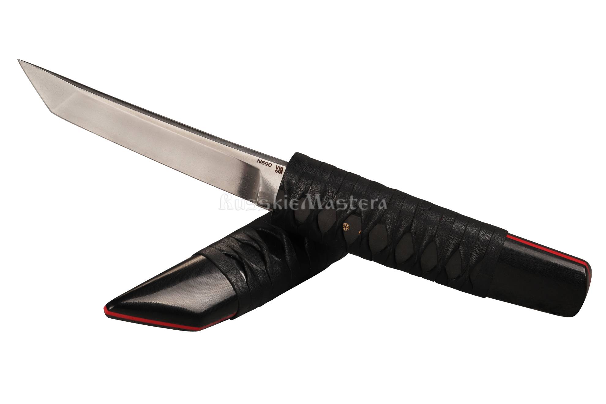 Нож ручной работы «Танто Custom». Клинок из порошковой стали M390. Рукоять микарта/оплётка. Мастерская Дениса Ульданова.