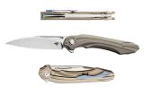 Складной нож WIBRA BT2001D. Сталь порошковая M390. Рукоять Titanium alloy. BESTECH KNIVES.