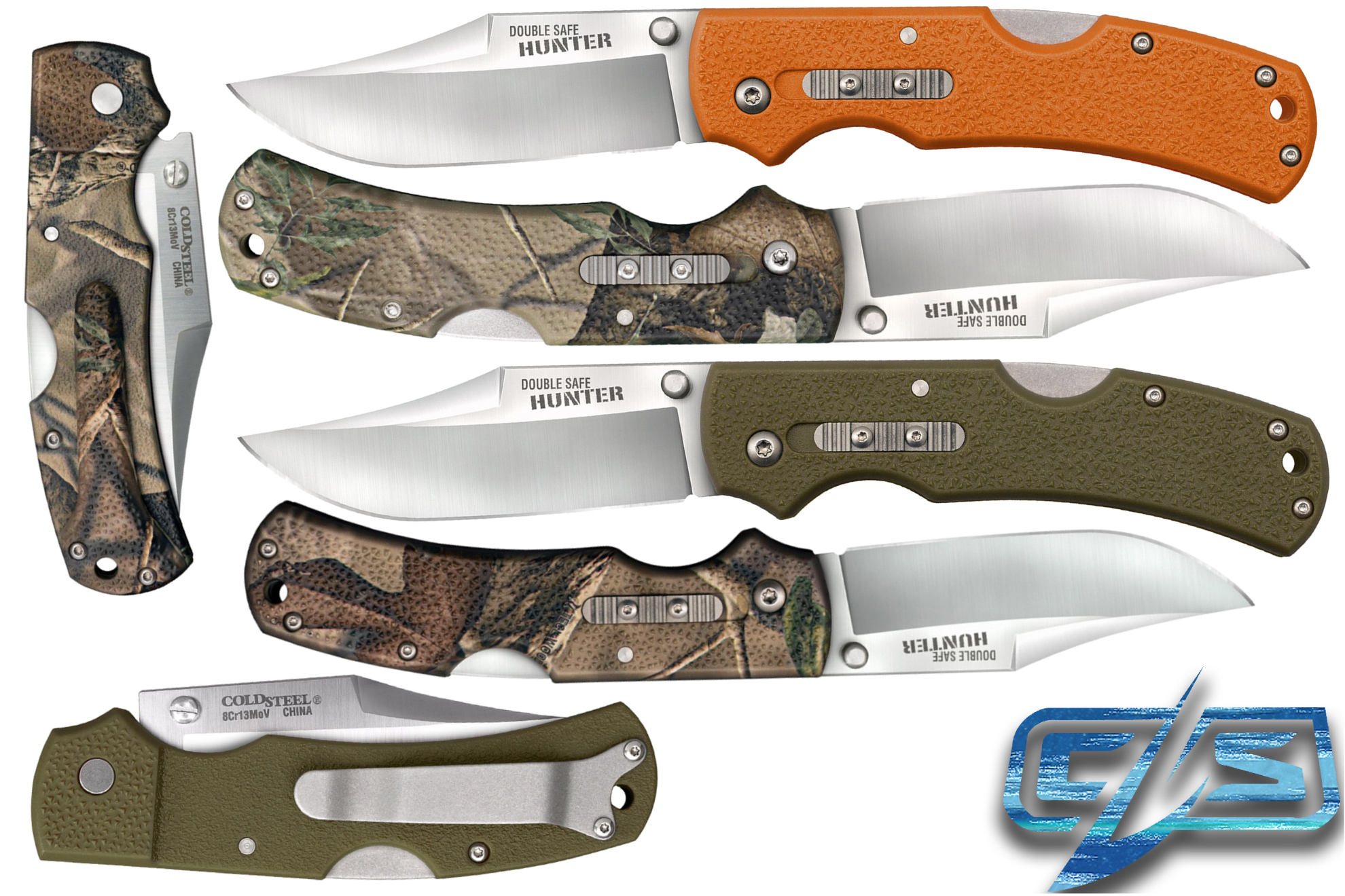 Складные ножи Cold Steel Double Safe Hunter (модели: 23JB, 23JC, 23JE, 23JD)