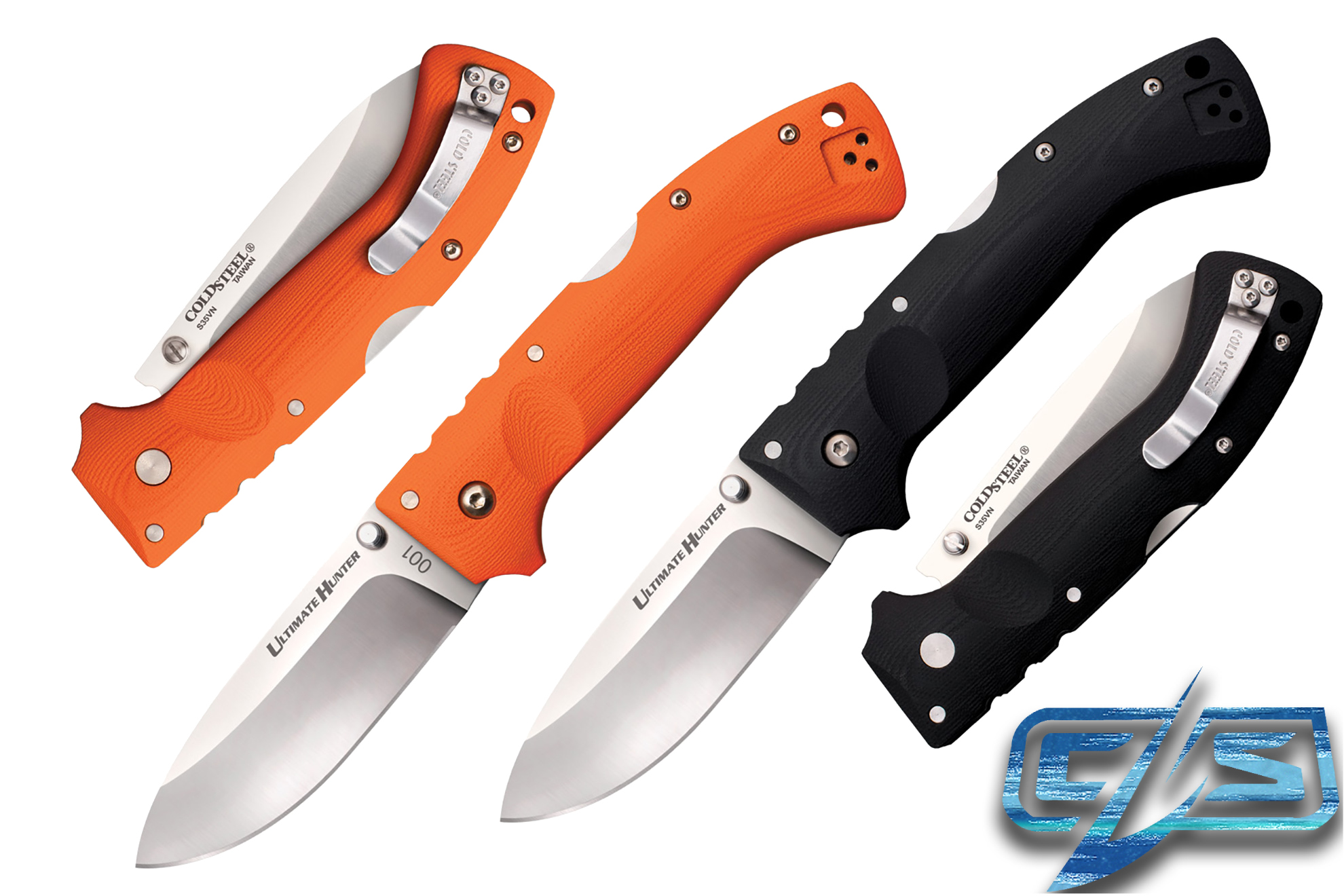 Складные ножи Cold Steel Ultimate Hunter (от Andrew Demko), 30U — Чёрного цвета, или 30URY — Orange