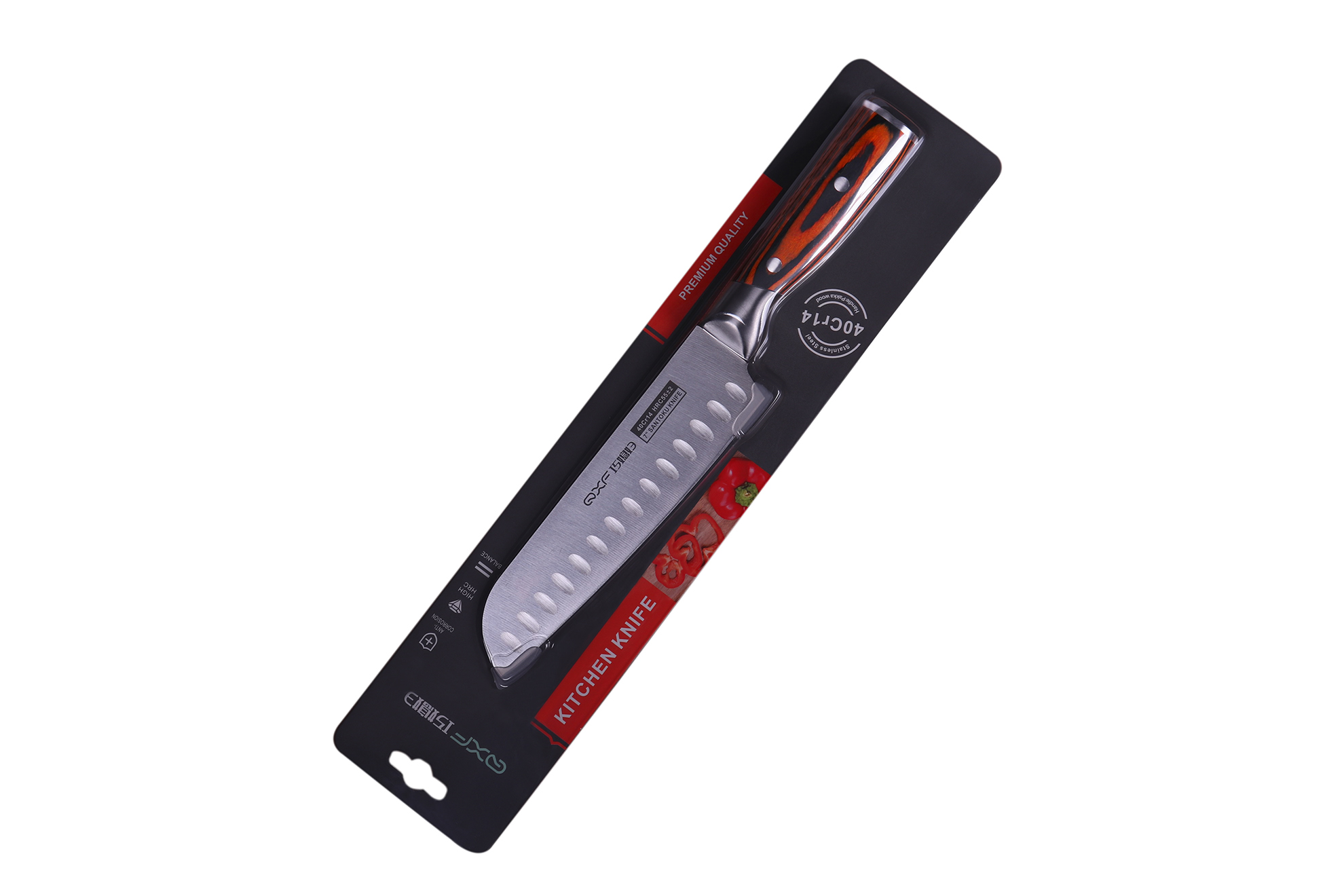 Сантоку QXF R-4157 (поварской нож из стали 40Cr14) 18,5 см.