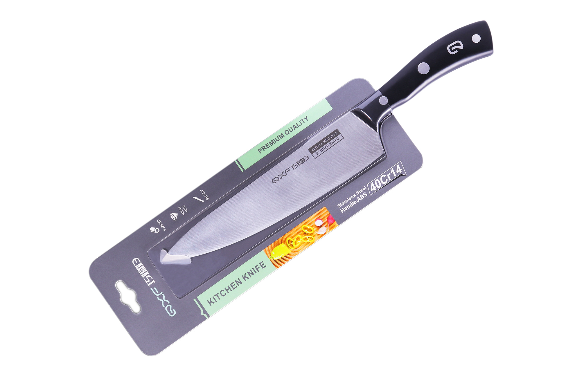 Универсальный поварской шеф-нож (кухонный нож Гюйто) QXF R-4228 21 см.