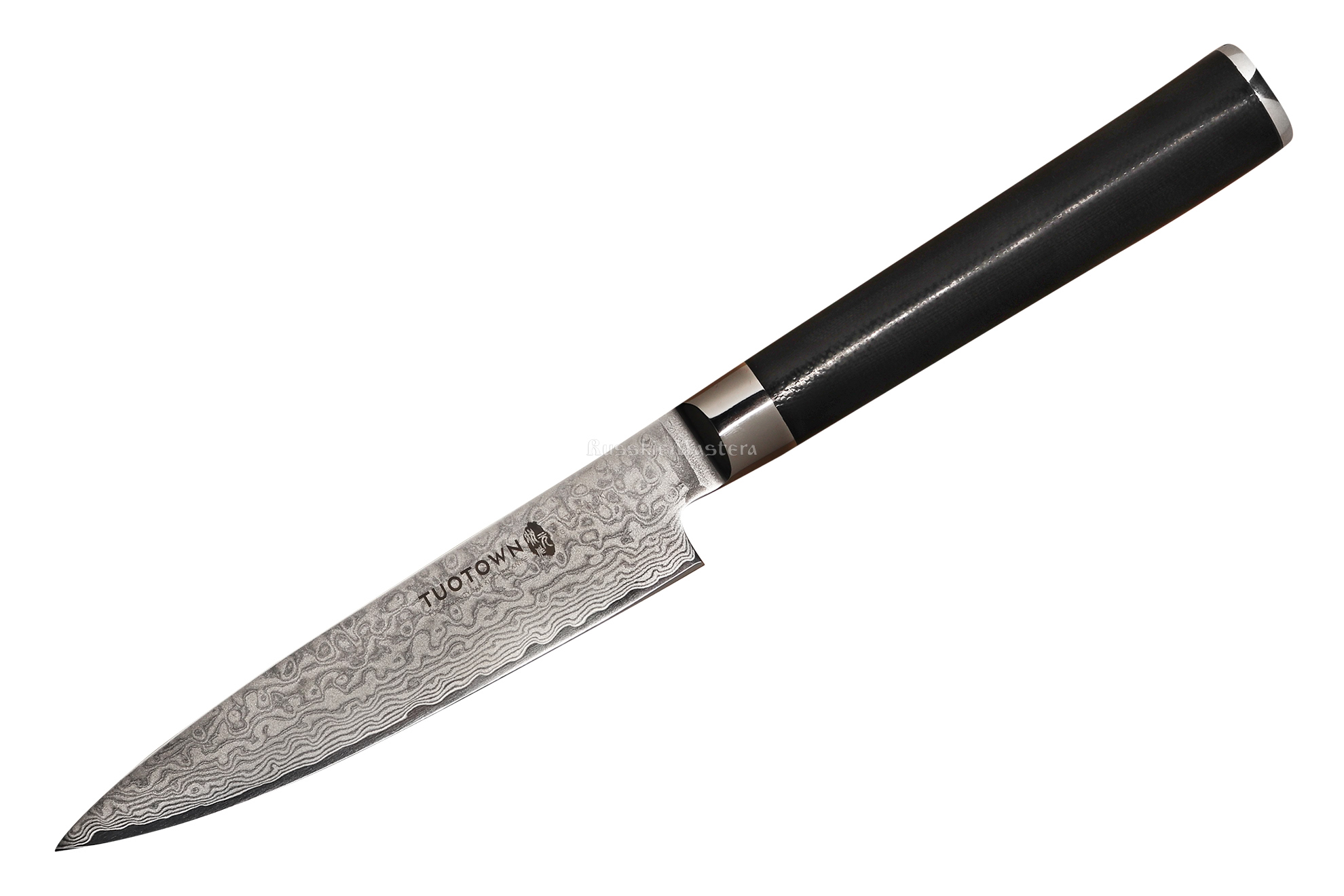 Универсальный нож TUOTOWN U120 TG-D2, VG10 дамаск, рукоять G10, 12 см.
