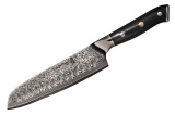 Японский поварской шеф-нож Сантоку TUOTOWN SA170 TX-D6, VG10 дамаск, рукоять G10, 17 см.