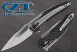 Складной нож Zero Tolerance 0990, рукоять — нержавеющая сталь + черный карбон.